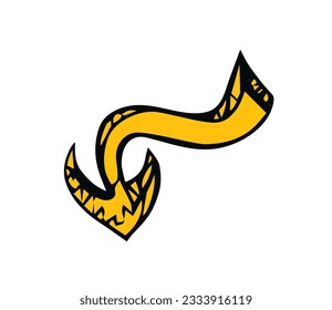 Cute ui signpost on white backdrop. Freehand outline red ink handdrawn way logotype emblem insignia design sketchy in clip art modern contour scribble graph style brush on paper label space for text