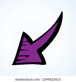 Cute ui signpost auf weißem Hintergrund. Freehand umreißen rote Tinte handgezeichnet wie Logotype-Emblem-Insignien in Design-Skizze in der Clipart-Art moderne Kontur-Schriftgraf Stilpinsel auf Papier-Etikettenraum für Text