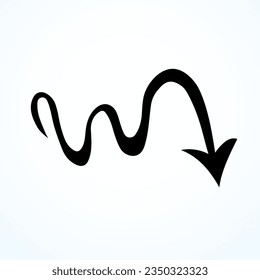 Cute ui signpost on white backdrop. Freehand outline red ink handdrawn way logotype emblem insignia design sketchy in clip art modern contour scribble graph style brush on paper label space for text