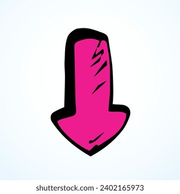 Cute ui signpost on white backdrop. Freehand outline red ink handdrawn way logotype emblem insignia design sketchy in clip art modern contour scribble graph style brush on paper label space for text