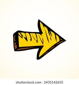 Netter UI-Wegweiser auf weißem Hintergrund. Freehand Outline rote Tinte handgezeichnete Weg-Logo-Typ-Emblem-Insignia-Design Skizzenhaft in ClipArt Moderne Kontur-Kritzel-Graph-Stil-Pinsel auf Papier-Etiketten-Raum für Text