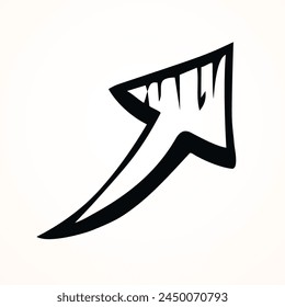 Cute ui signpost on white backdrop. Freehand outline red ink handdrawn way logotype emblem insignia design sketchy in clip art modern contour scribble graph style brush on paper label space for text