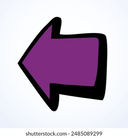 Netter UI-Wegweiser auf weißem Hintergrund. Freehand Outline Red Ink Handgezeichnete Weg Logotype Emblem Insignia Design Sketchy in Clip Art Moderne Kontur Graph Stil Pinsel auf Papier Etikettenraum für Text