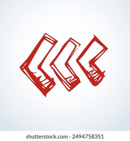 Cute ui signpost on white backdrop. Freehand outline red ink handdrawn way logotype emblem insignia design sketchy in clip art modern contour scribble graph style brush on paper label space for text