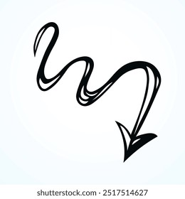 Cute ui signpost on white backdrop. Freehand outline red ink handdrawn way logotype emblem insignia design sketchy in clip art modern contour scribble graph style brush on paper label space for text