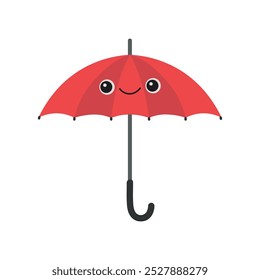 Cute umbrella character with smiling face
