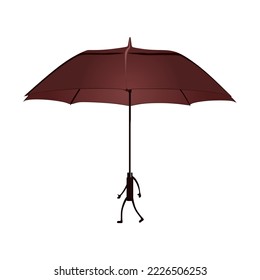 Ilustración vectorial del carácter Cute Umbrella, aislada en fondo blanco. Ilustración de electrodomésticos en un estilo de diseño moderno. Adecuado para muchos propósitos a su material de diseño.