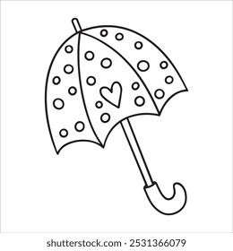 
süßer Regenschirm, Vektorgrafik im Doodle-Stil. Färbung