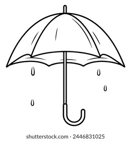 Cute umbrella outline symbol, ideal for rainy day or weather graphics.