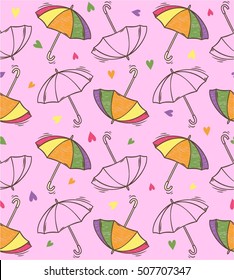 cute umbrella and sweet heart pattern