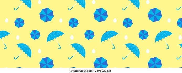 It is cute umbrellas and drops background.