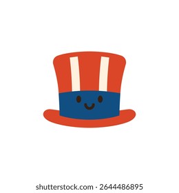 Bonito Tio Sam Chapéu Ilustração Vetor Dia da Independência