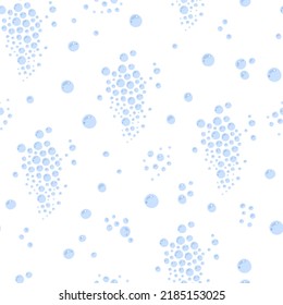 Cute underwater bubbles rising upwards to the surface seamless pattern vector illustration, fizzy sparkles in sea, ocean, aquarium water repeat ornament