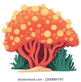 Cute underwater coral over white