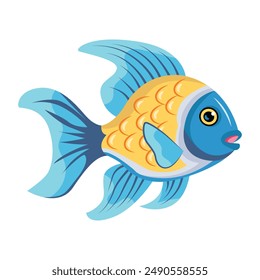 Cute Underwater Fish Flat Icons