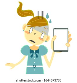 cute unhappy girl with mobile