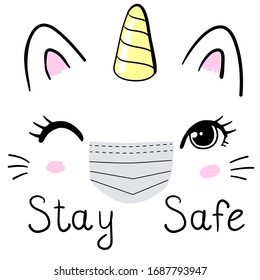 Cute unicat  characters using masks