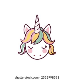 Cute Unicorn Adorable Vector Illustration.