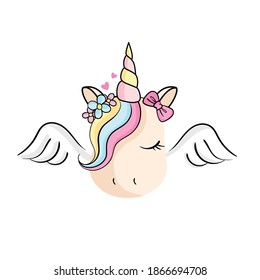 cute unicorn with angel wings
