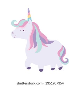 cute unicorn animal isolated icon