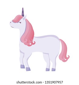 cute unicorn animal isolated icon