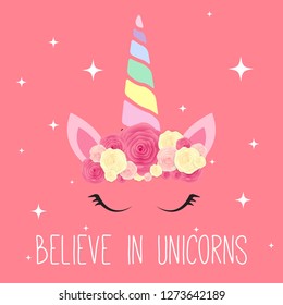 Cute unicorn background. Vector Illustration EPS10 