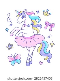 Cute Unicorn Ballet Dancer illustration