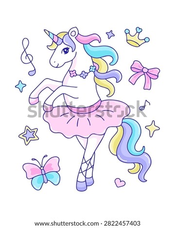 Cute Unicorn Ballet Dancer illustration