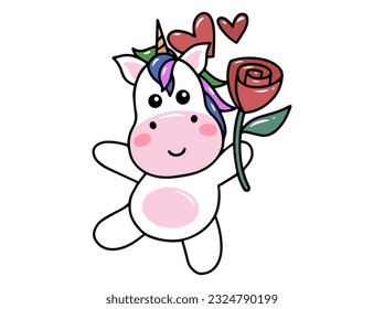 Cute Unicorn Cartoon Animal Illustration