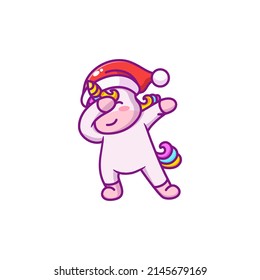 cute unicorn cartoon character with dabbing pose
