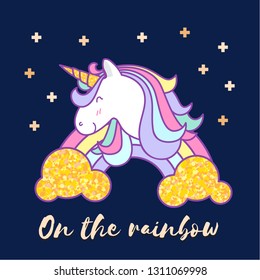 Cute unicorn cartoon character illustration design. Vector illustration 