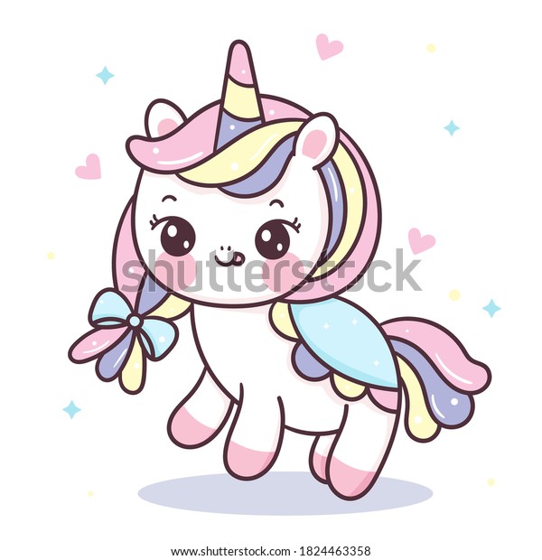 Cute Unicorn Cartoon Fairy Pony Child Stock Vector (Royalty Free ...