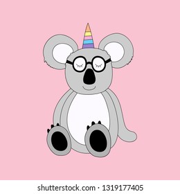 Cute unicorn cartoon hand drawn style.vector and illustration