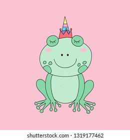 Cute unicorn cartoon hand drawn style.vector and illustration