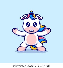 Cute unicorn cartoon icon illustration
