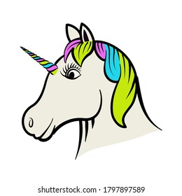 cute unicorn cartoon vector. dream and fantasy animal. hand drawn doodle style