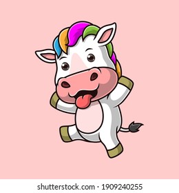 cute unicorn cartoon vector illustration