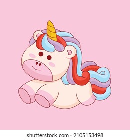 Cute unicorn cartoon vector illustration