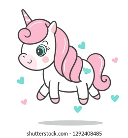 Caricatura unicornio color vectorial Pastel con corazón dulce caballo Pony estilo Kawaii (modo ilustrador-Feliz) Flor San Valentín día - e Imprimir para pantalones t. Dibujo manual romántico, Doodle