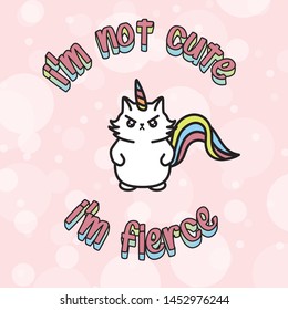 Cute Unicorn Cat Angry Fierce