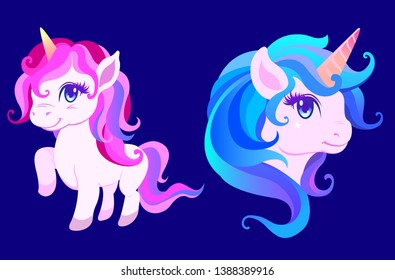 Cute Unicorn Character. EPS format