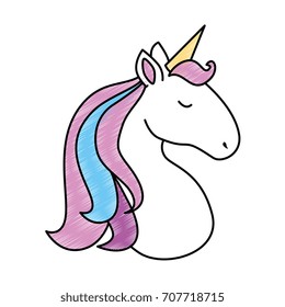 Cute unicorn character icon