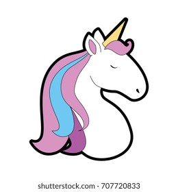 Cute unicorn character icon