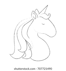 Cute unicorn character icon