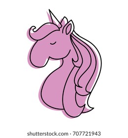 Cute unicorn character icon