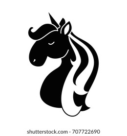 Cute unicorn character icon