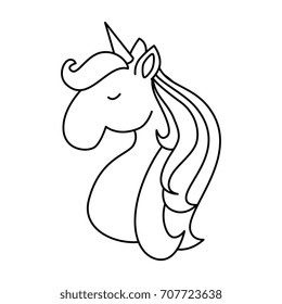 Cute unicorn character icon