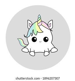 Cute unicorn character vector illustration 