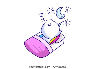 Cute Unicorn Character .Vector Illustration. Isolated on white background.