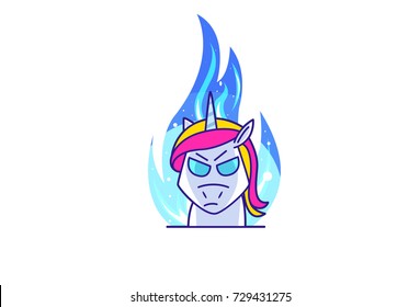 Cute Unicorn Character .Vector Illustration. Isolated on white background.
